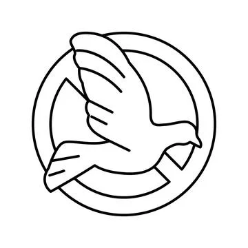 Bird control line icon vector illustration Stock Illustration