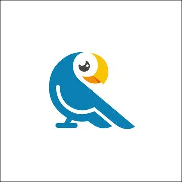 Bird cute parrot logo vector illustration 스톡 일러스트
