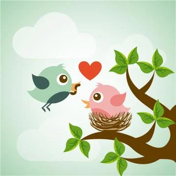 Bird design over landscape background, vector illustration Ilustração Stock