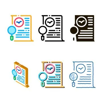 Bird document list research icon thin modern line vector Stock Illustration