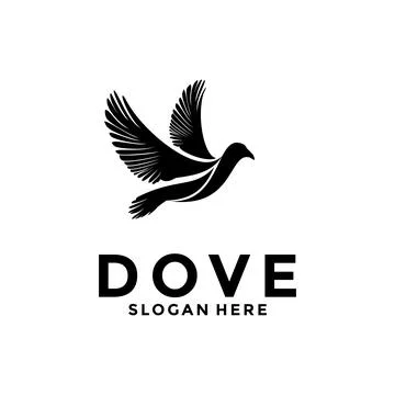 Bird dove icon logo vector, dove logo design template Illustrazione stock