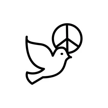 Bird, dove, peace icon. Simple line, outline vector elements of flower children Stockillustratie
