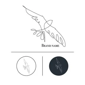 Bird drawn by one line, exquisite and minimalistic logo for brand Stock Illustration