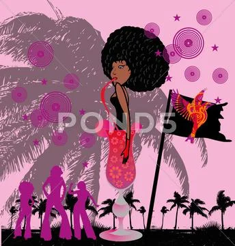 Bird drink glass vector art Stock Illustration