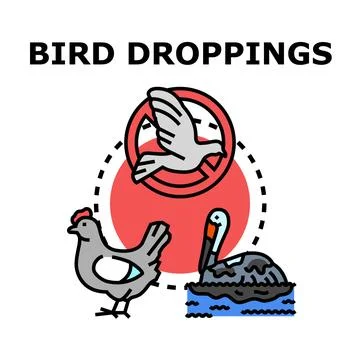 Bird droppings cleanup prevention vector concept 库存插图