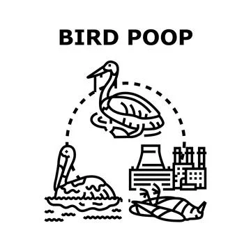 Bird droppings impacting environment and life cycle concept Stock Illustration