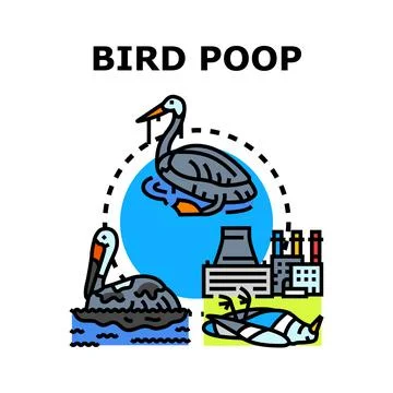 Bird droppings impacting environment and life cycle concept Stock Illustration