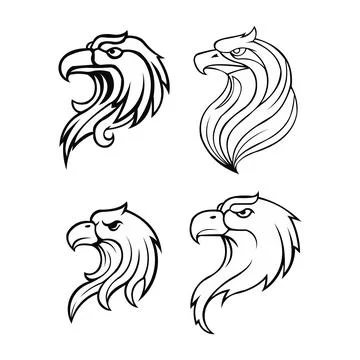 Bird eagle falcon animal feather vector logo Stock Illustration
