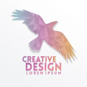 Bird Eagle Geometric paper craft style. Stock Illustration