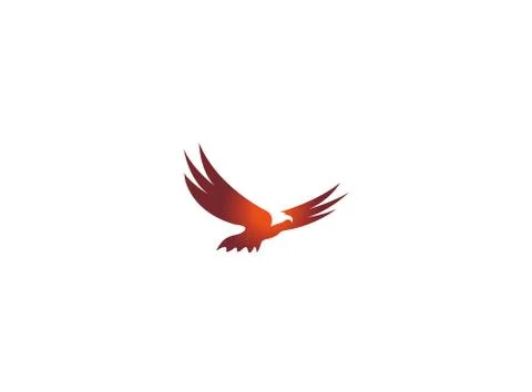 Bird eagle open wings flying logo Stock Illustration