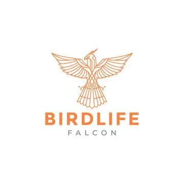 Bird eagle or falcon line polygon logo design vector graphic symbol icon il.. Stock Illustration