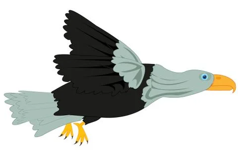 Bird eagle on white background is insulated Stock Illustration