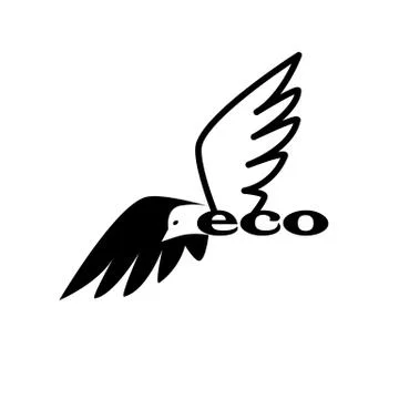 Bird eco logo 스톡 일러스트