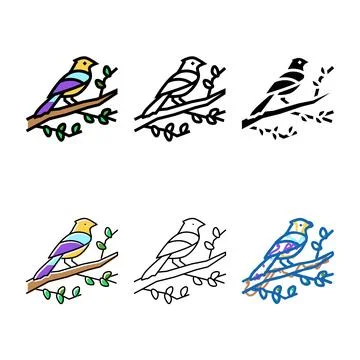 Bird edition spring color icon vector Stock Illustration