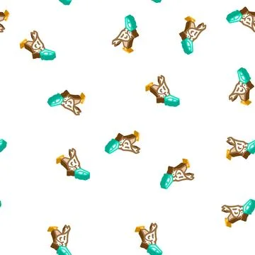 Bird egypt isometric icon seamless pattern Stock Illustration