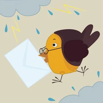 Bird with envelope イラスト素材