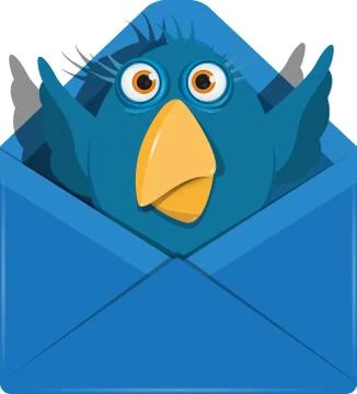 Bird in the envelope Stock Illustration