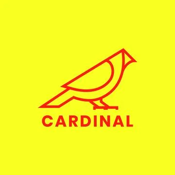Bird exotics cardinal red minimal line modern flat logo design design Illustrazione stock