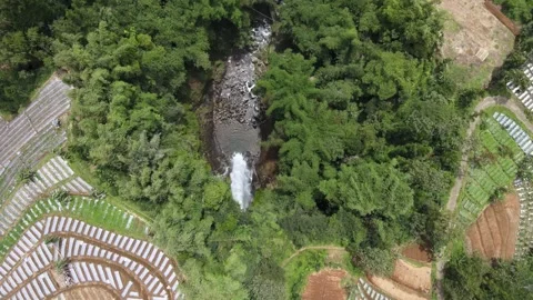Bird Eye Shoot of Water Fall Video stock 149220605