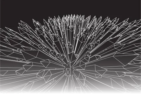 Bird Eye View Abstract sharp 3d Illustration Stock Illustration