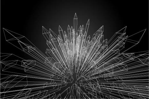 Bird Eye View Abstract sharp 3d Illustration Stock Illustration