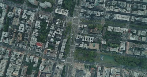Bird eye view of the Bowery. East Village. New York. USA. Stock Footage