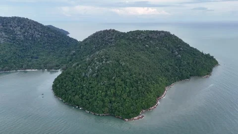 Bird eye view captures Penang National Park Video stock 329359472