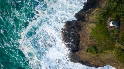 Bird eye view of the cliff Stock Photos