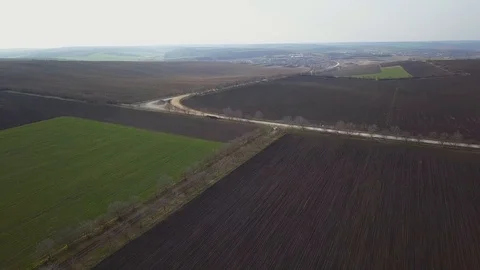 Bird Eye View of the Fields and Agricultural Parcel. 스톡 동영상 106192781