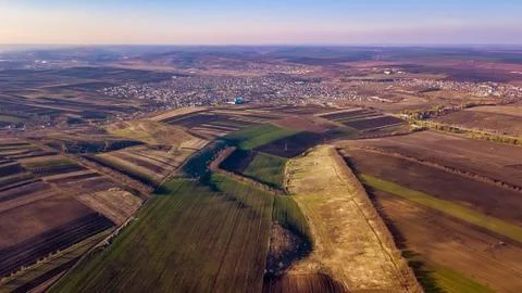 Bird Eye View of the Fields Stock Photos