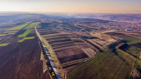 Bird Eye View of the Fields 스톡 사진