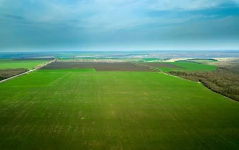 Bird Eye View of the Fields Stock Photos