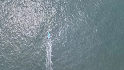 Bird Eye View on Fish Boat Stock Footage 147195735