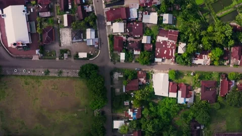 Bird Eye View Flying over Serui City in Papua Stock Footage 229755195