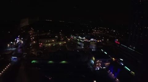 Bird eye view on lights of night city Moscow Russia Video stock 68316482