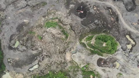 Bird Eye View on Mining Activity Stock Footage 147192516