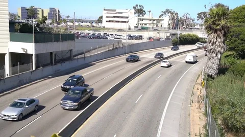 Bird eye view of Pacific Coast Highway Stock Footage