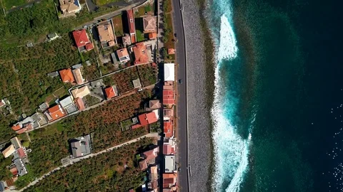 Bird Eye View Of the town With waves and houses Stock Footage 103323106