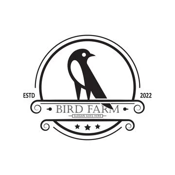 Bird farm logo Stock Illustration
