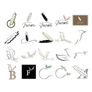 Bird farm logo vector Stock Illustration
