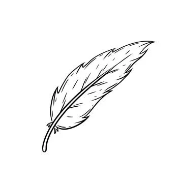 Bird feather. Decorative element. Stock Illustration