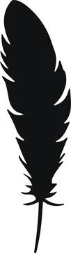 Bird Feather. Feathers vector in a flat style. Pen icon. Black quill feathe.. Illustrazione stock