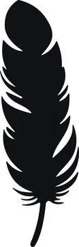 Bird Feather. Feathers vector in a flat style. Pen icon. Black quill feathe.. Stock Illustration