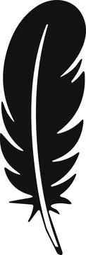 Bird Feather. Feathers vector in a flat style. Pen icon. Black quill feathe.. Illustrazione stock