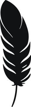 Bird Feather. Feathers vector in a flat style. Pen icon. Black quill feathe.. Illustrazione stock
