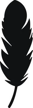 Bird Feather. Feathers vector in a flat style. Pen icon. Black quill feathe.. Stock Illustration