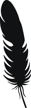 Bird Feather. Feathers vector in a flat style. Pen icon. Black quill feathe.. Illustration