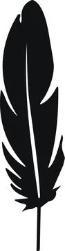Bird Feather. Feathers vector in a flat style. Pen icon. Black quill feathe.. Stock Illustration