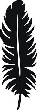 Bird Feather. Feathers vector in a flat style. Pen icon. Black quill feathe.. Stock Illustration