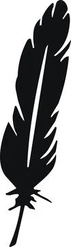 Bird Feather. Feathers vector in a flat style. Pen icon. Black quill feathe.. Stock Illustration